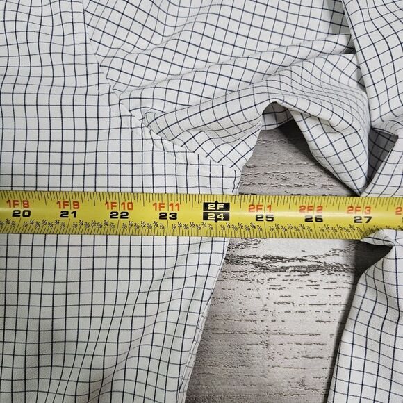 Mizzen Main Shirt Mens XL Leeward White Windowpane Trim Fit Button  Stretch - Picture 6 of 6